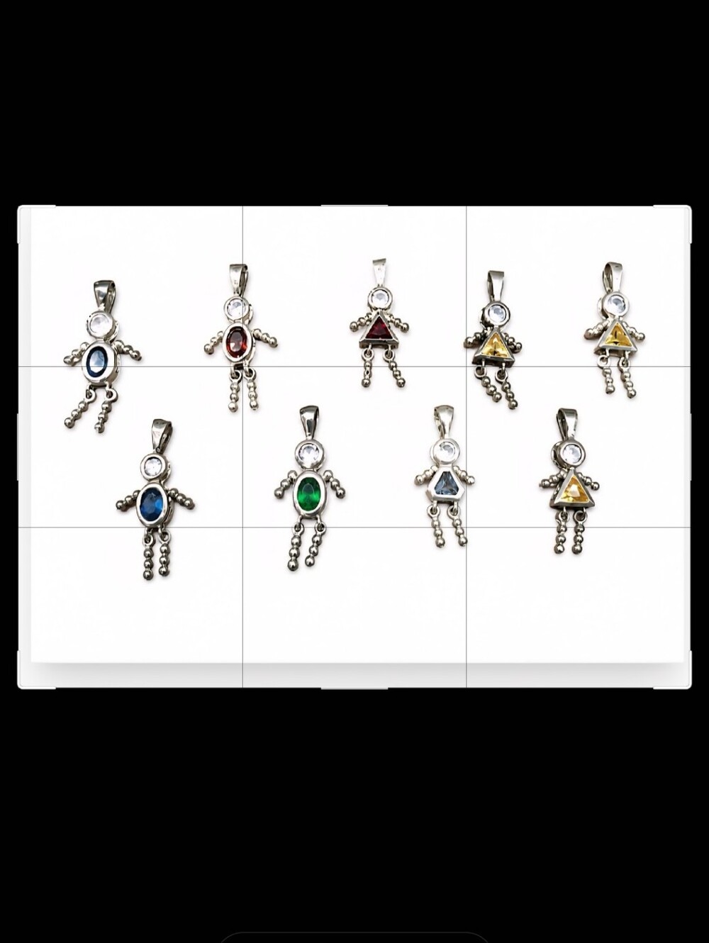 Girl Boy Babies Birthstone Charm/ Pendents And Necklace.  .925 Italy
